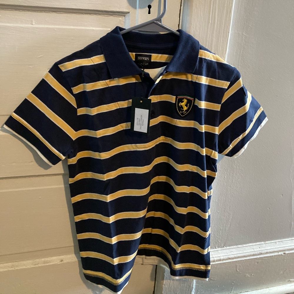Two Ferrari high kid polo shirts size 11/12 youth.